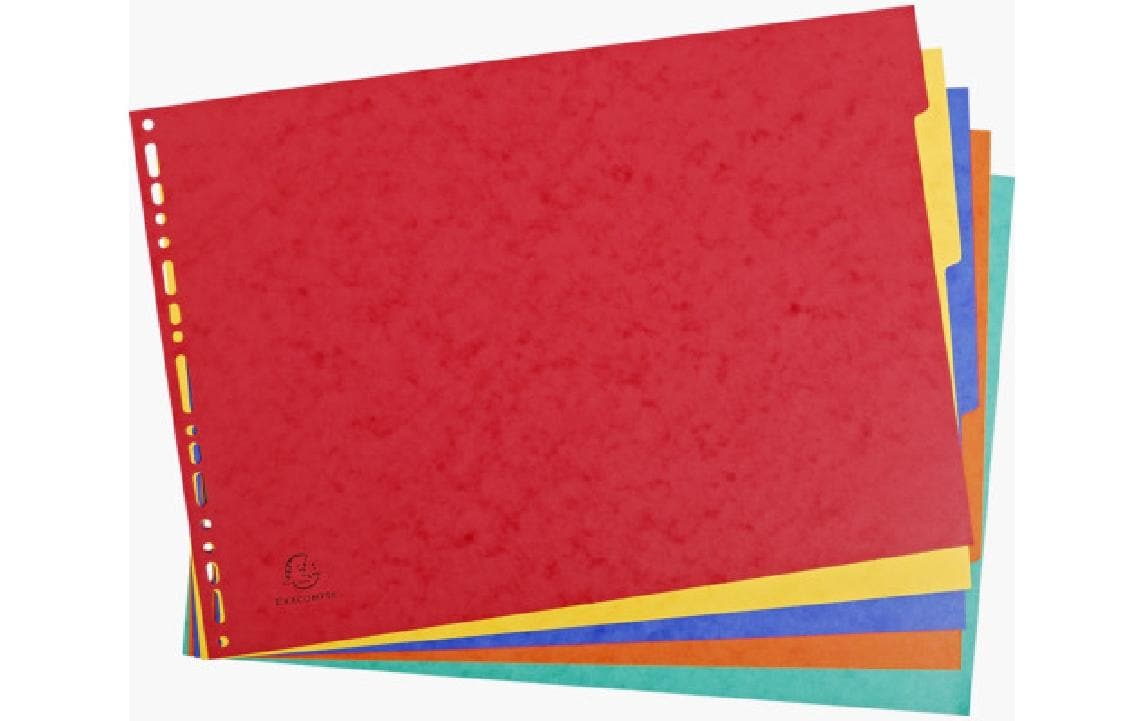 Exacompta Register A3 quer – blanko, 5 Taben, Karton 400 g/m², mehrfarbig