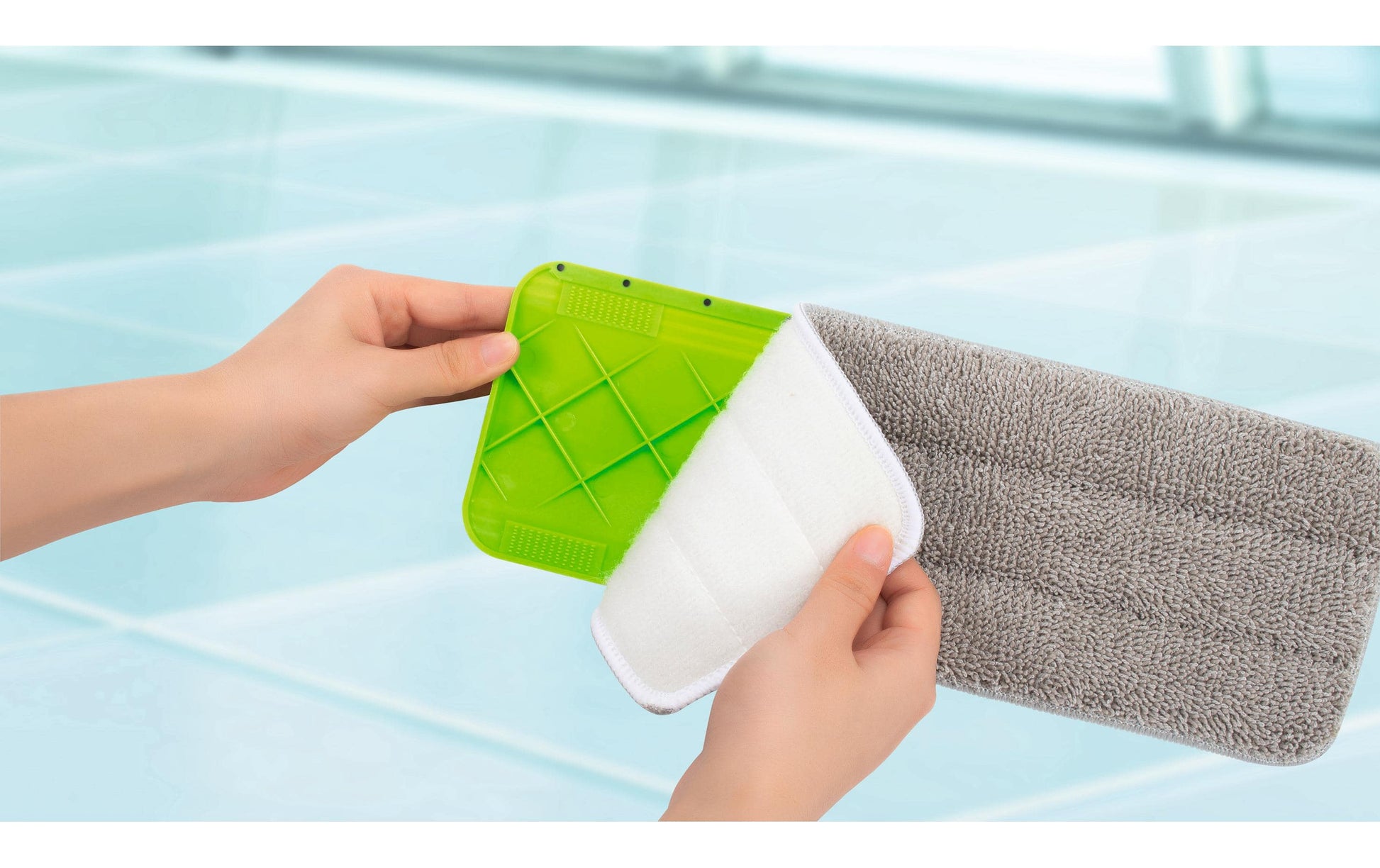CLEANmaxx Ersatz-Wischtuch – 2 Stk., Polyester, Grau, 12,0 × 33,0 cm