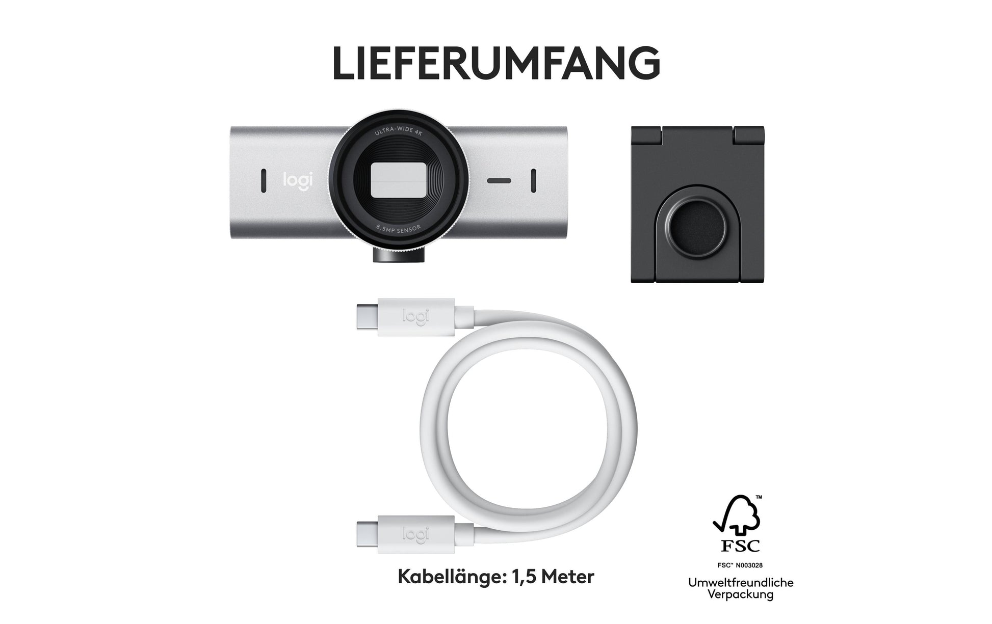 Logitech MX BRIO – Webcam – 4K, Grau