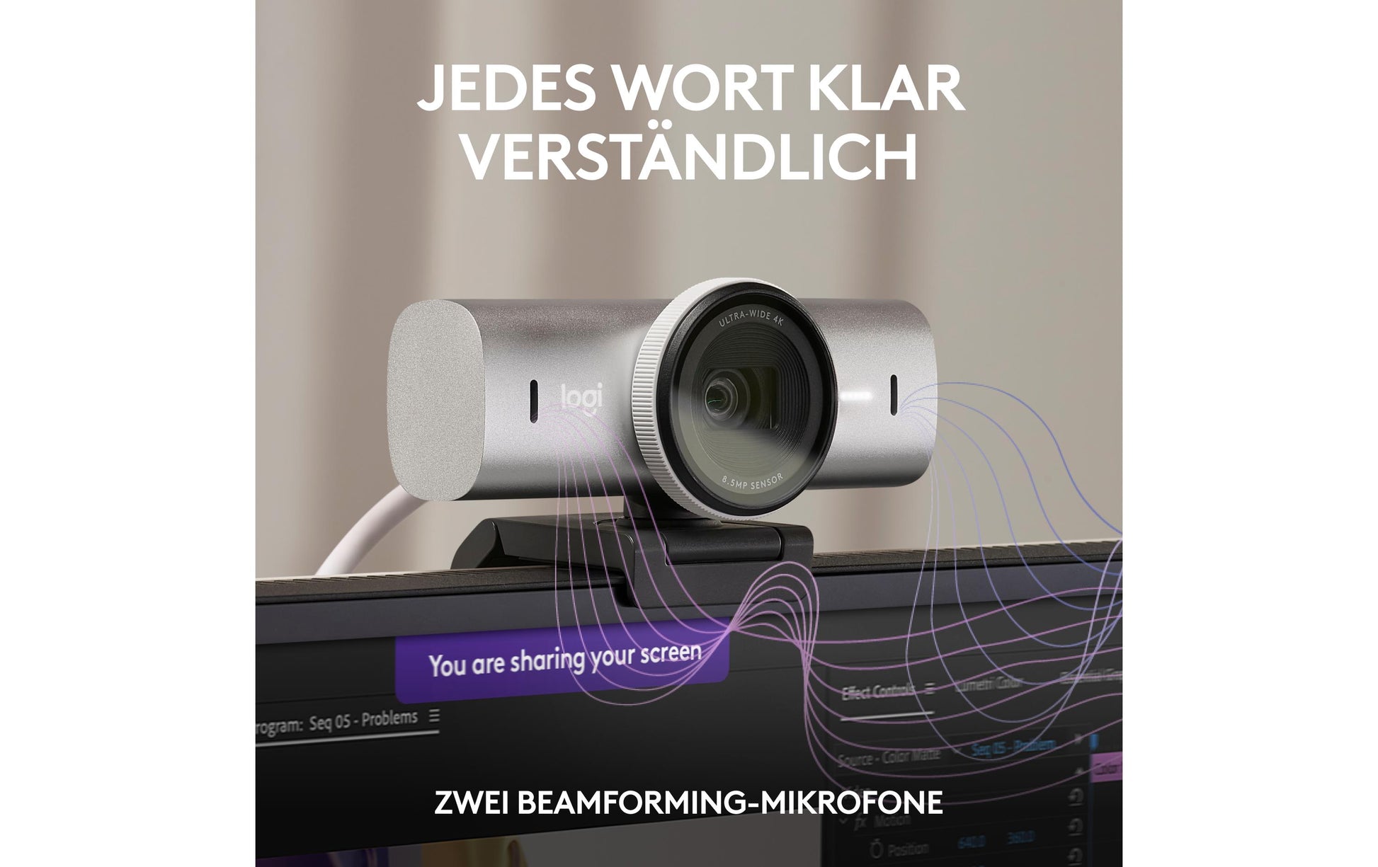 Logitech MX BRIO – Webcam – 4K, Grau