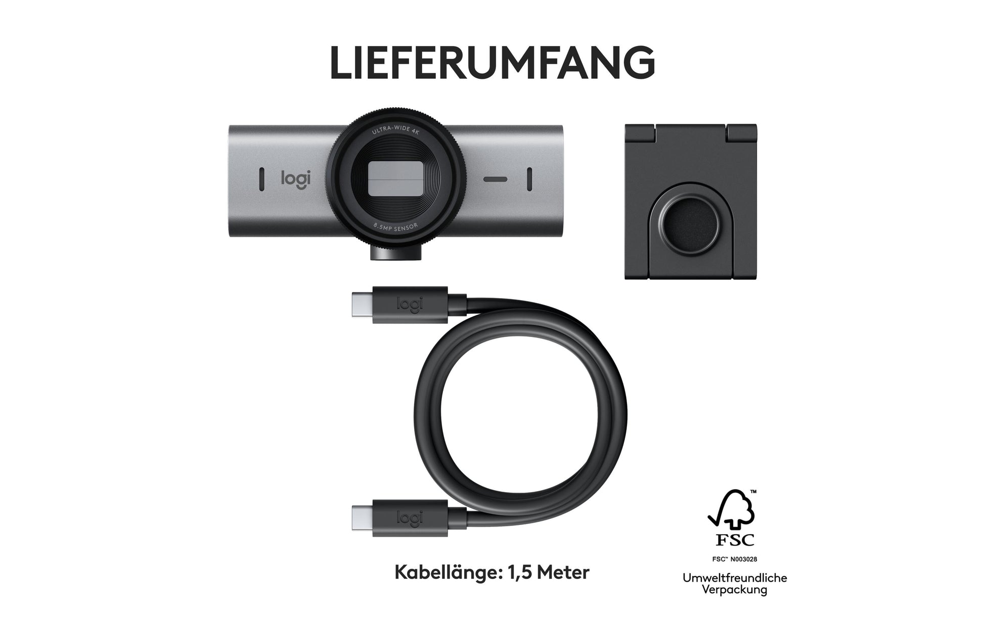 Logitech MX BRIO – Webcam – 4K, Graphit