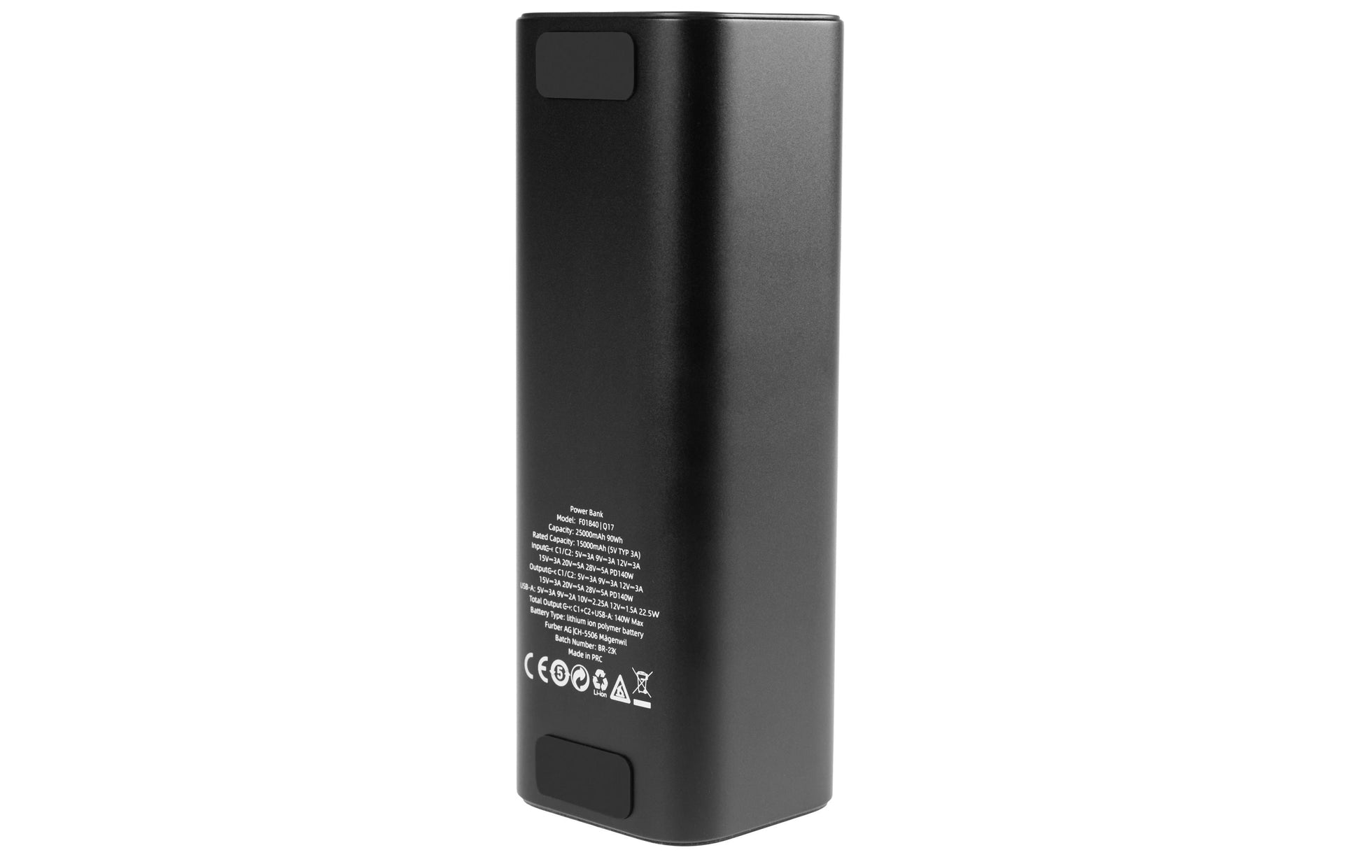 ONIT Powerbank 25000 mAh, PD 140 W, 2× USB-C, Pass-Through, Anthrazit