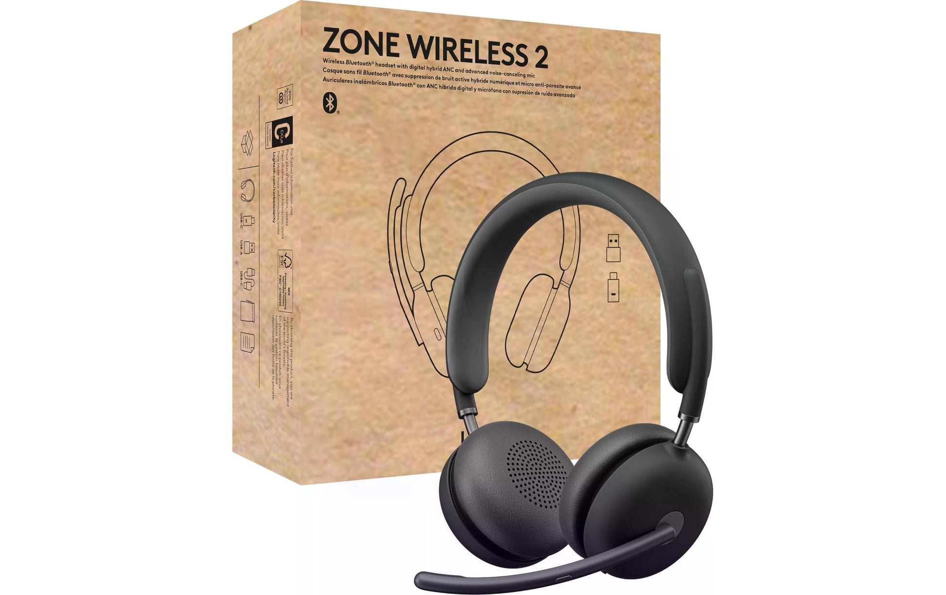Logitech Zone Wireless 2 UC EMEA-914 – Headset – 2,4 GHz/ Bluetooth – Graphit