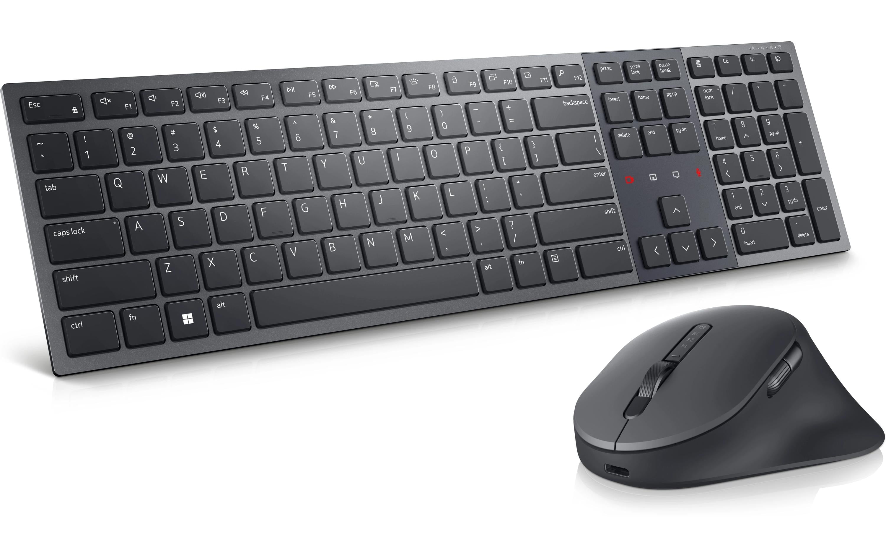 DELL KM900 – Tastatur, kabellos (Bluetooth/2,4 GHz), DE-Layout (DE), Grau