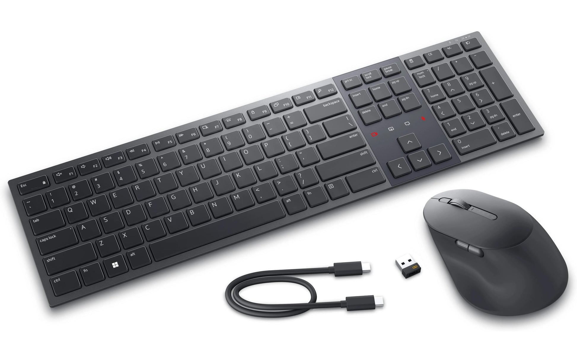DELL KM900 – Tastatur, kabellos (Bluetooth/2,4 GHz), DE-Layout (DE), Grau