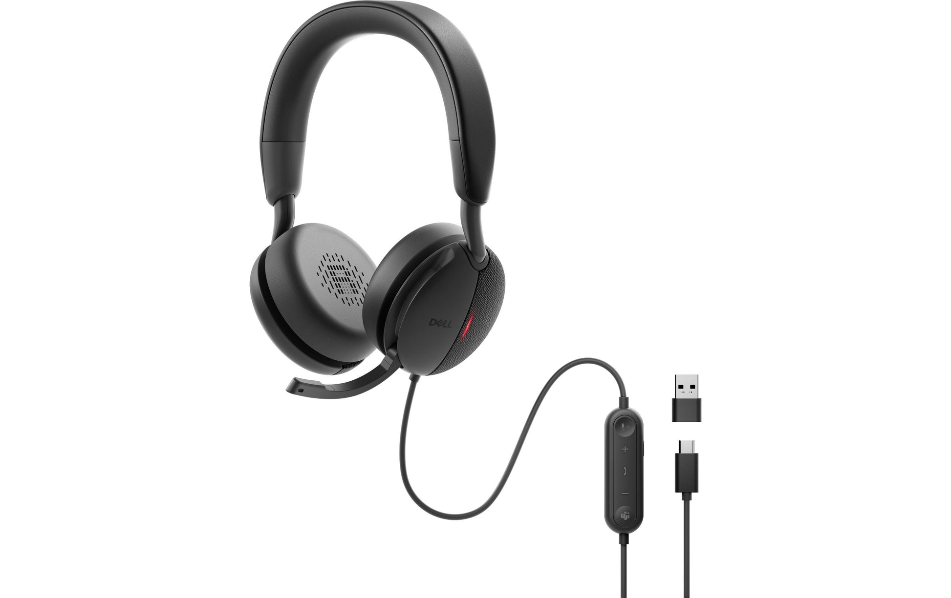 DELL WH5024 – Duo Headset On-Ear – USB-C, ANC – Schwarz – für Microsoft Teams/Zoom