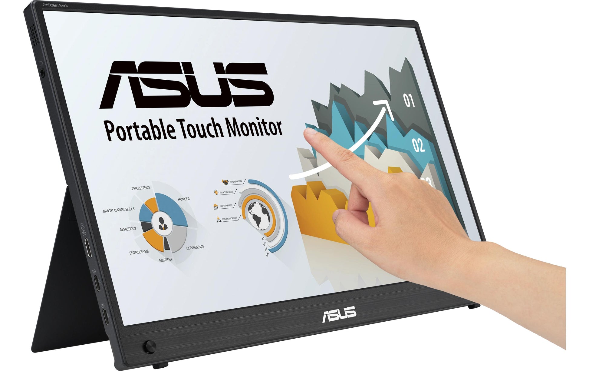 ASUS ZenScreen MB16AHT – Portabler Monitor, 15,6" 1920 × 1080 (Full HD), Touch, Schwarz
