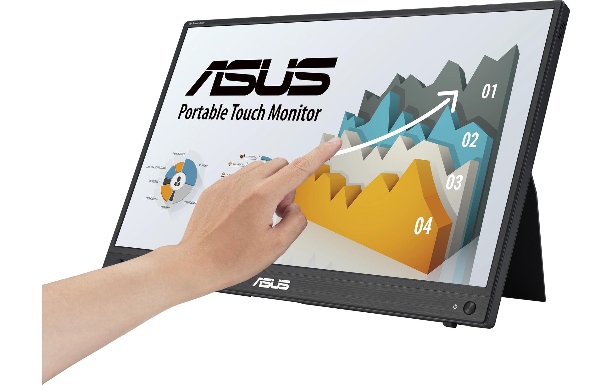 ASUS ZenScreen MB16AHT – Portabler Monitor, 15,6" 1920 × 1080 (Full HD), Touch, Schwarz