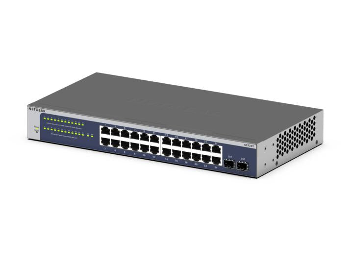 NETGEAR GS724T v6 – Managed L2+/L3 Switch – 24× 1G, 2× SFP, 19", 1U
