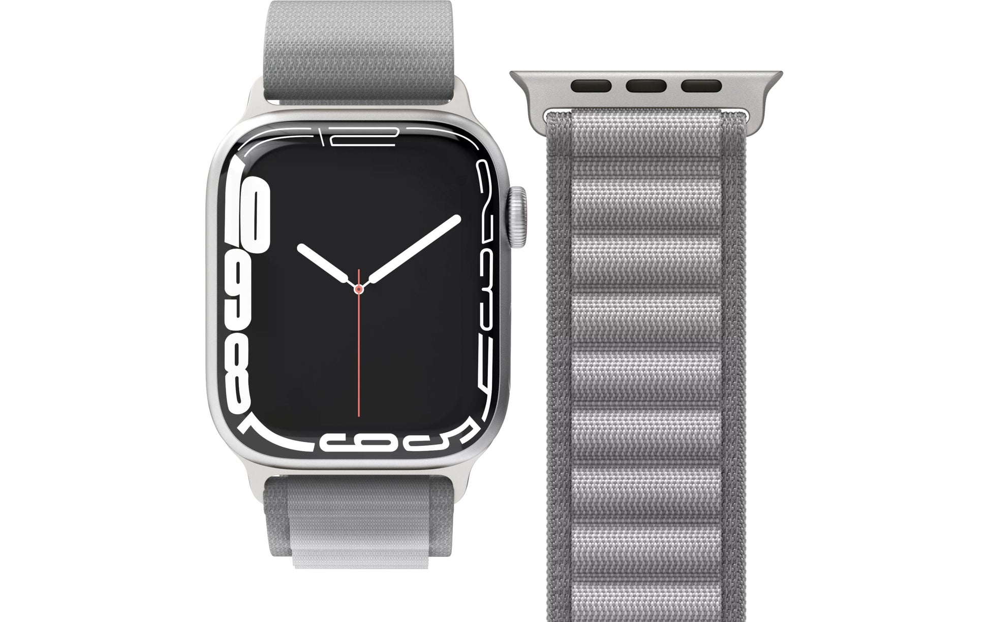Vonmählen Action Loop Case 2 – Armband – für Apple Watch (diverse Grössen), Hellgrau, Nylon