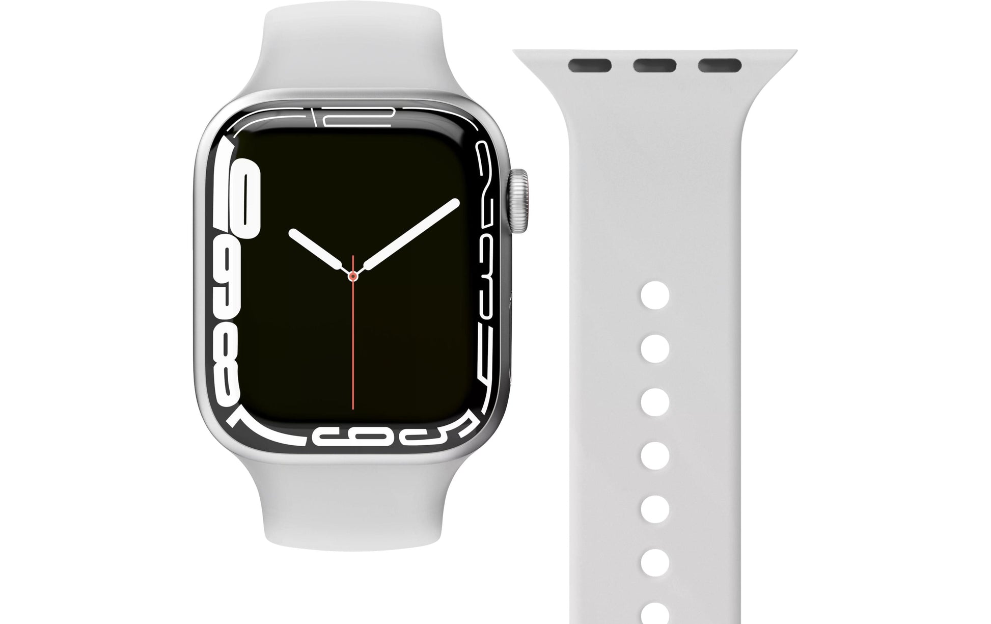 Vonmählen Classic Band 2 – Armband – für Apple Watch (diverse Grössen), Hellgrau, Silikon