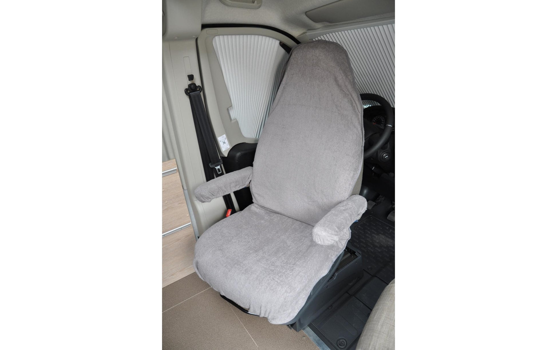 Eurotrail Frottee-Sitzbezug – für Auto – 80 × 165 cm – 1 Stk. – Hellgrau