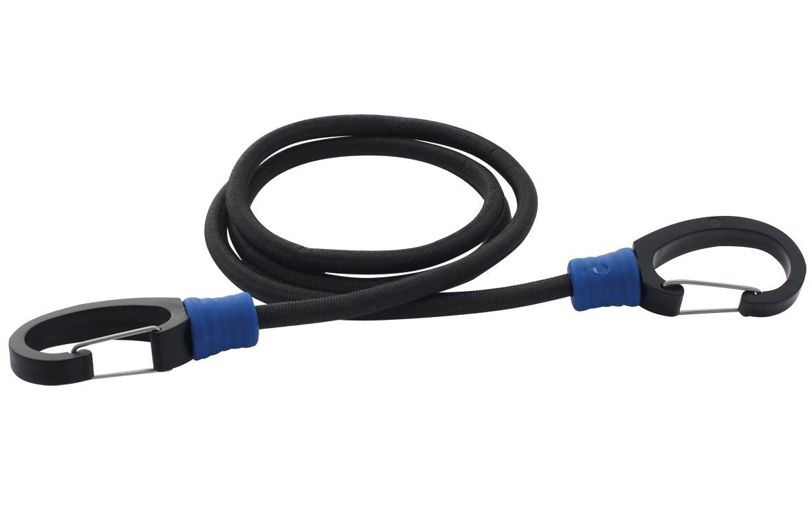 Eurotrail Kordel Gummi, schwarz Ø 10 mm × 1,2 m, mit umgekehrtem Doppelhaken, für Auto