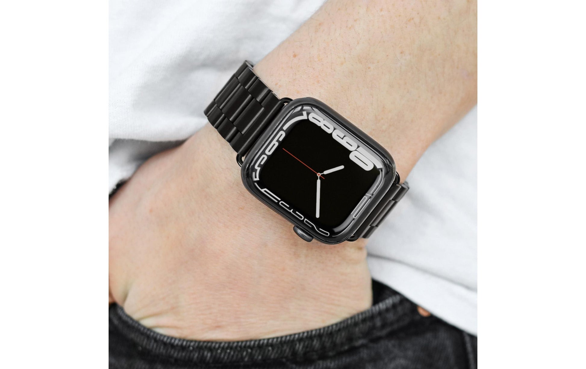 Vonmählen Link Bracelet 1 – Armband – für Apple Watch 38/40/41 mm, Schwarz, Edelstahl