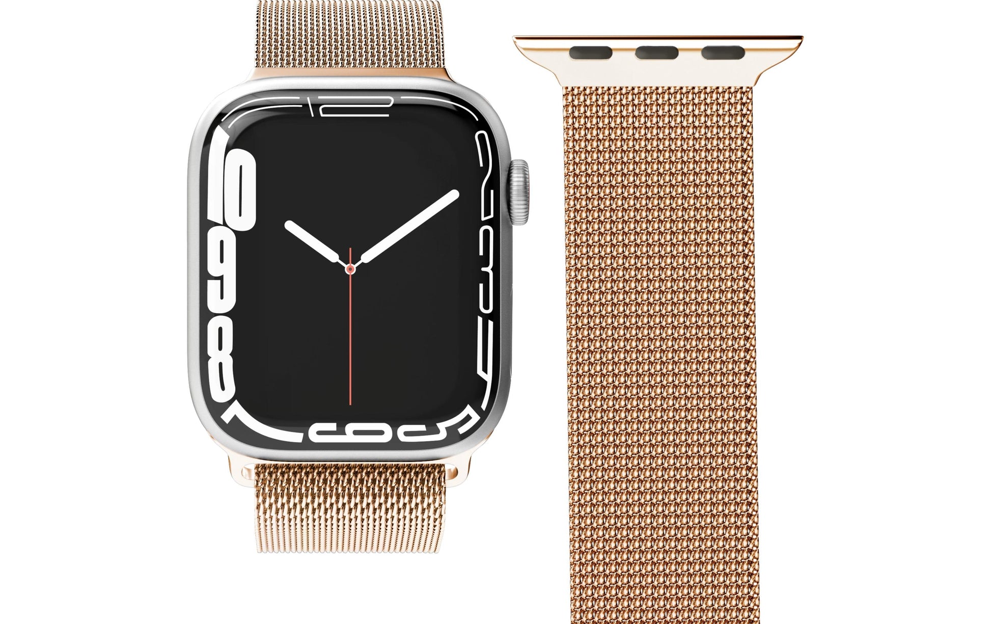 Vonmählen Milanese Loop Case 1 – Armband – für Apple Watch 38 mm, 40 mm, 41 mm, Roségold, Edelstahl