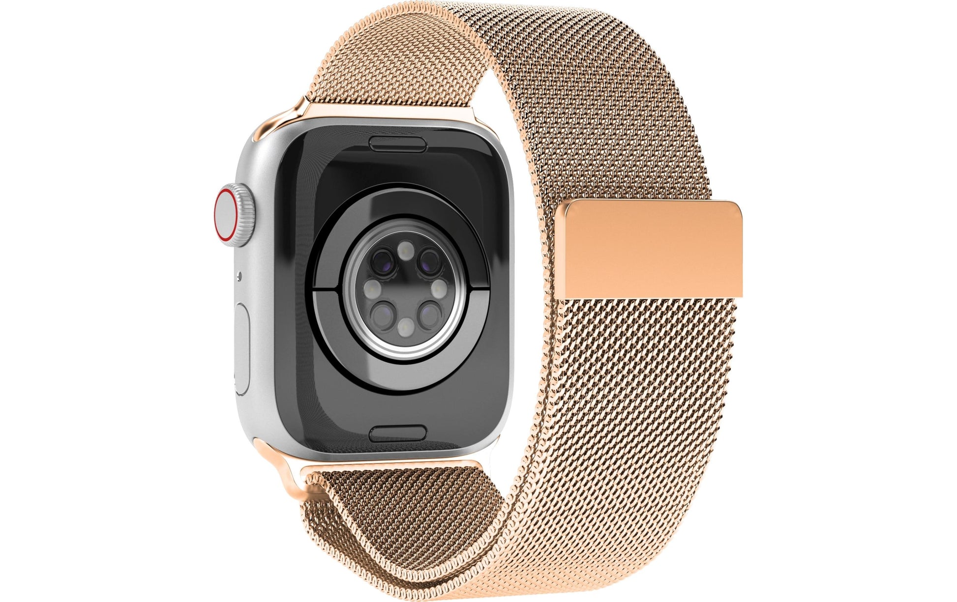 Vonmählen Milanese Loop Case 1 – Armband – für Apple Watch 38 mm, 40 mm, 41 mm, Roségold, Edelstahl