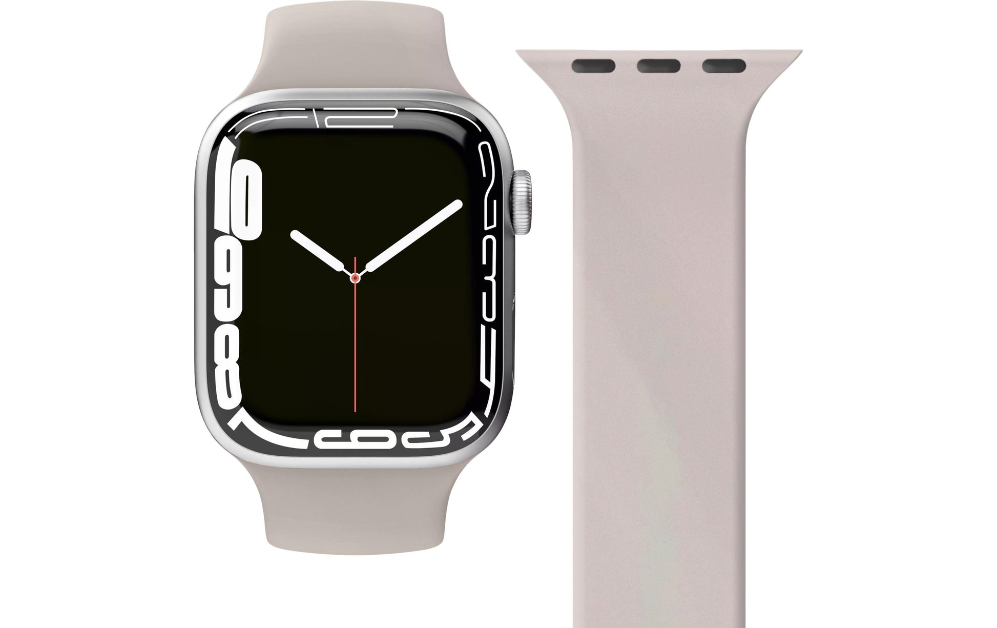 Vonmählen Solo Loop 1 – Armband – für Apple Watch 38 mm, 40 mm, 41 mm, Creme, L, Silikon