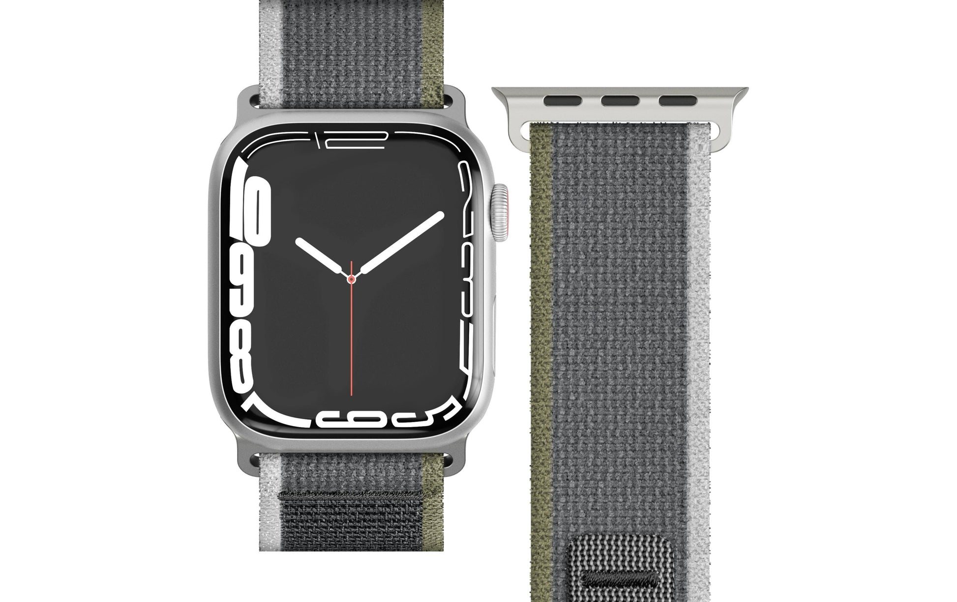 Vonmählen Trekking Case 2 – Armband – für Apple Watch (diverse Grössen) – Grün/Grau, Nylon