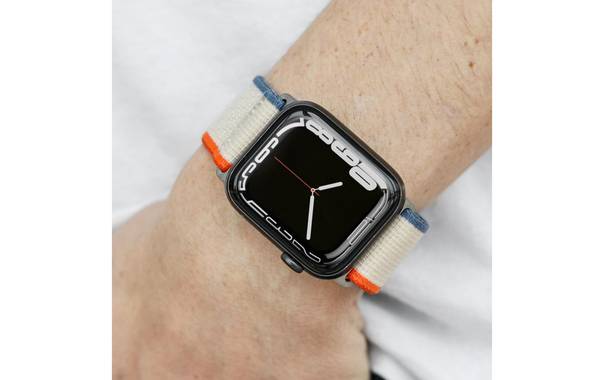 Vonmählen Trekking Case 1 – Armband – für Apple Watch 38 mm, 40 mm, 41 mm, Beige/Orange, Nylon