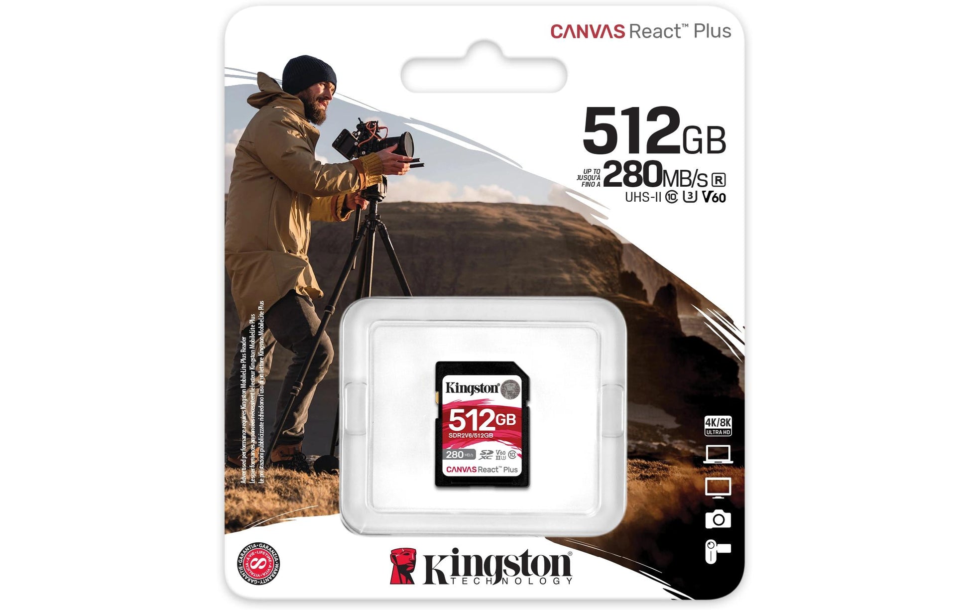 Kingston Technology Kingston Canvas React Plus SDXC-Karte – 512 GB, UHS-II, V60 280/150 MB/s