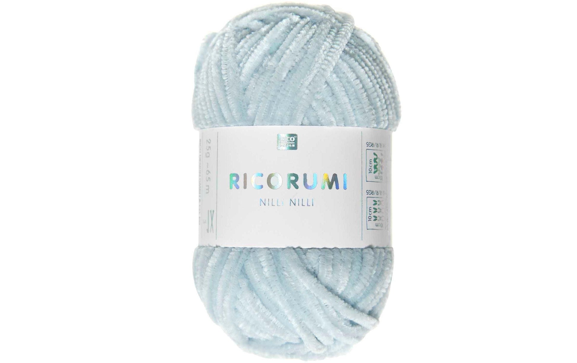 Rico Design Ricorumi Nilli Nilli Garn Hellblau – 25 g, 65 m, 100% Polyester, Nadel 3 mm, 1 Stk.