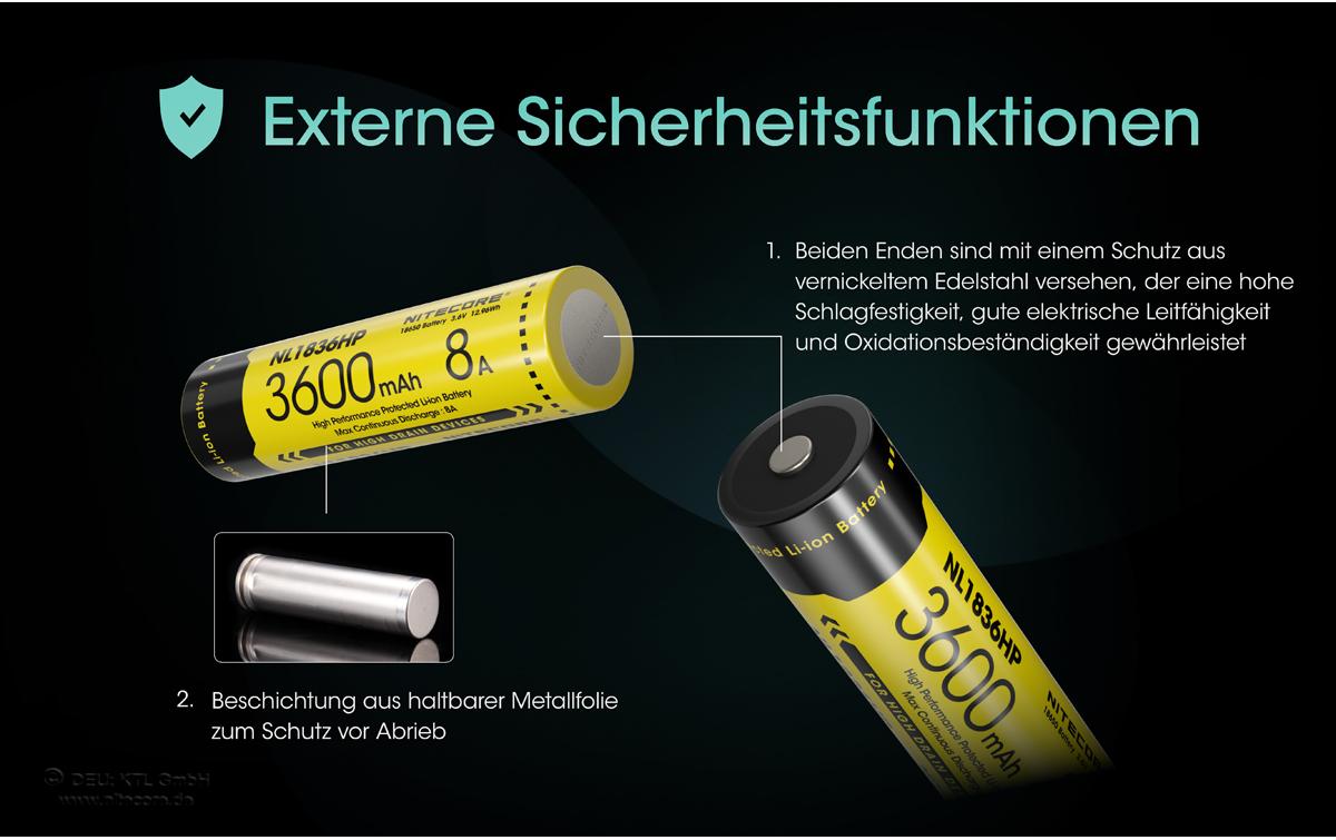 Nitecore 18650 Akku, Li-Ion, 3600 mAh, 3,6 V – 1 Stk.