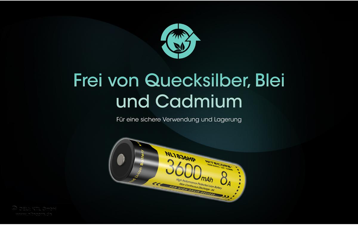 Nitecore 18650 Akku, Li-Ion, 3600 mAh, 3,6 V – 1 Stk.