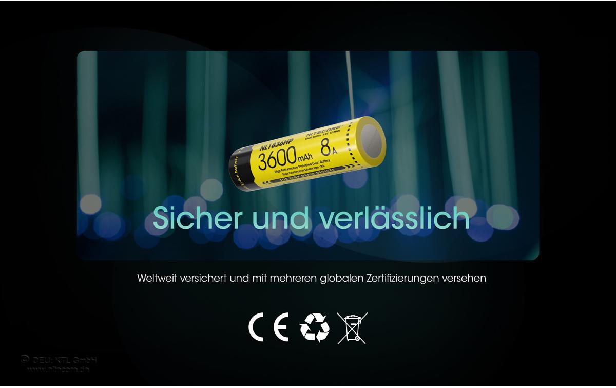 Nitecore 18650 Akku, Li-Ion, 3600 mAh, 3,6 V – 1 Stk.