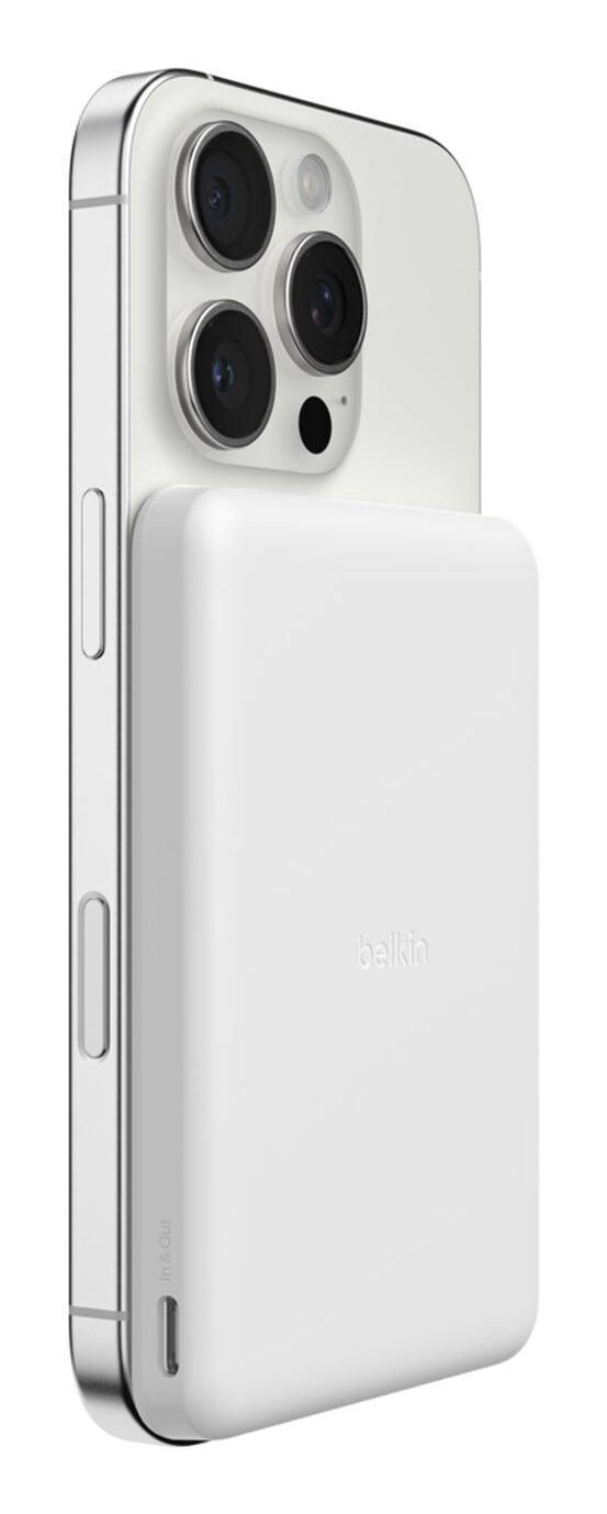 Belkin MagSafe Powerbank 5000 mAh, 1× USB-C, für iPhone (MagSafe), Weiss