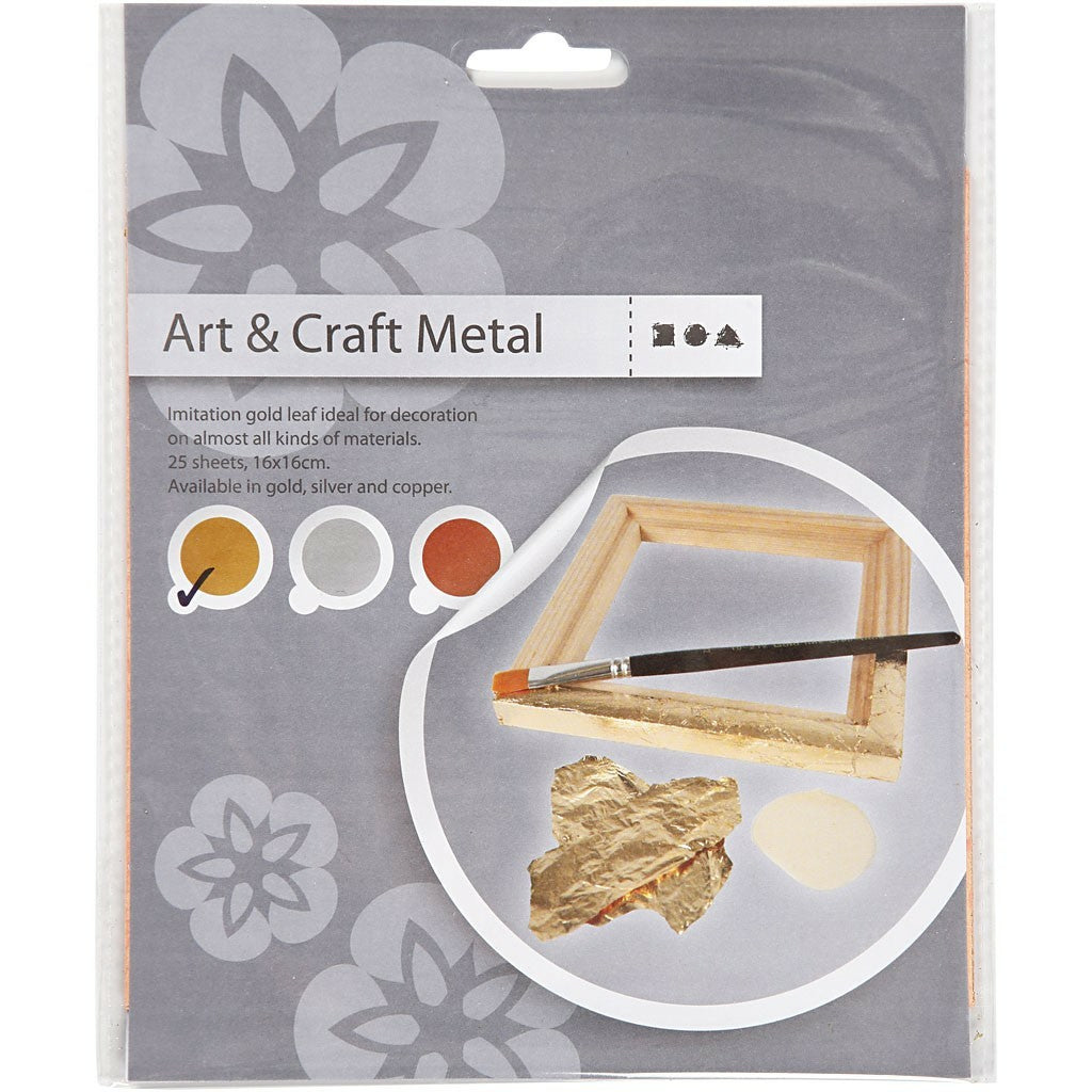 Creativ Company Bastelfolie, Holografisch, Gold, Glänzend, 16 × 16 cm, 25 Bogen