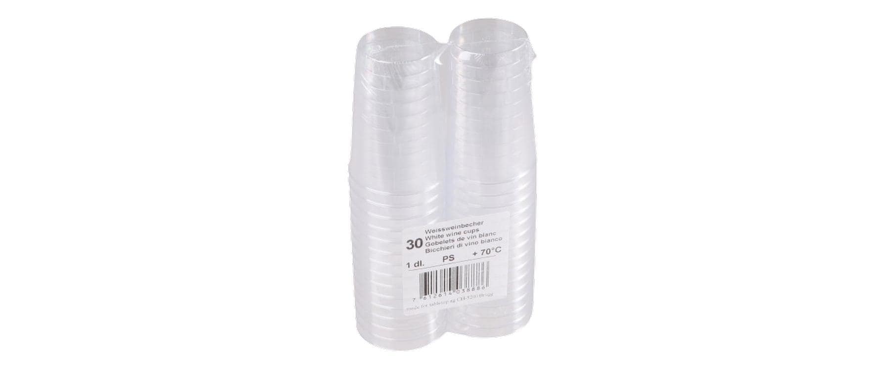 Elco Weinglas-Becher, PS – 1 dl, transparent – 30 Stk.