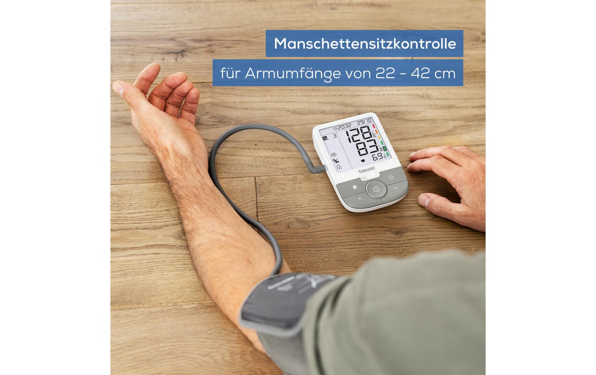 Beurer Blutdruckmessgerät BM 53 – Oberarm, Manschette 22–42 cm, 200 Speicher, 4× AA