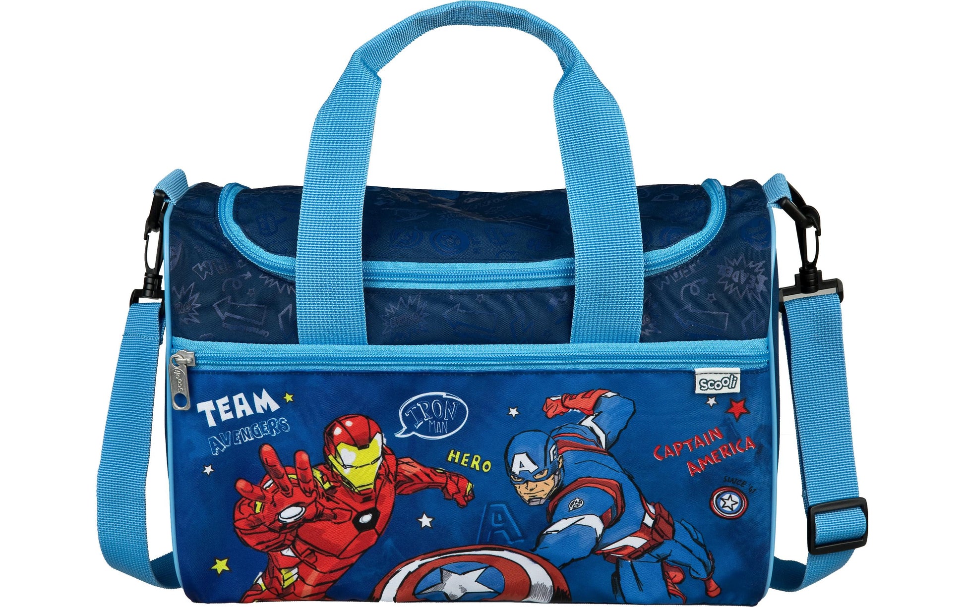 Scooli Avengers Sporttasche – 8 l, Polyester, Dunkelblau, 33 × 22 × 16 cm