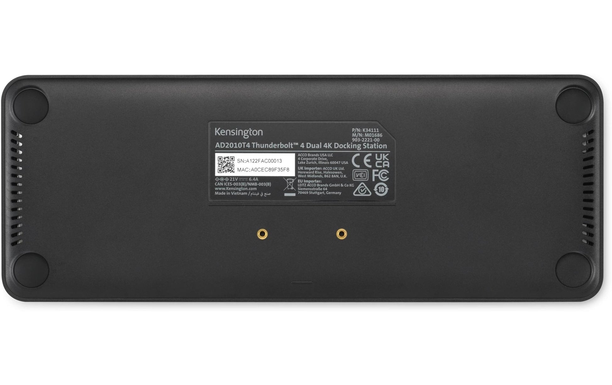 Kensington SD5760T Dockingstation – Thunderbolt 4, 2× HDMI, 4× USB-A, 1× USB-C, 96 W PD, GbE, für Windows/Mac