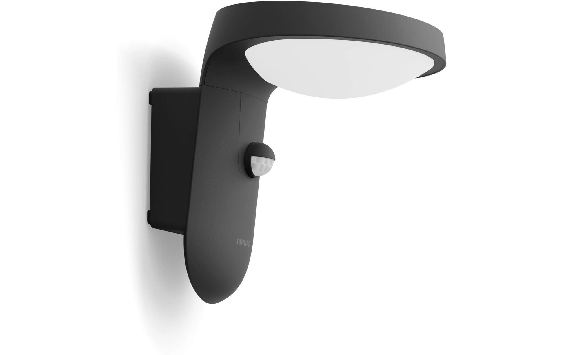 Philips by Signify Philips Aussenwandleuchte – Warmweiss, 2700 K – IP44 – Netzbetrieb – mit Bewegungsmelder – Schwarz – Aluminium