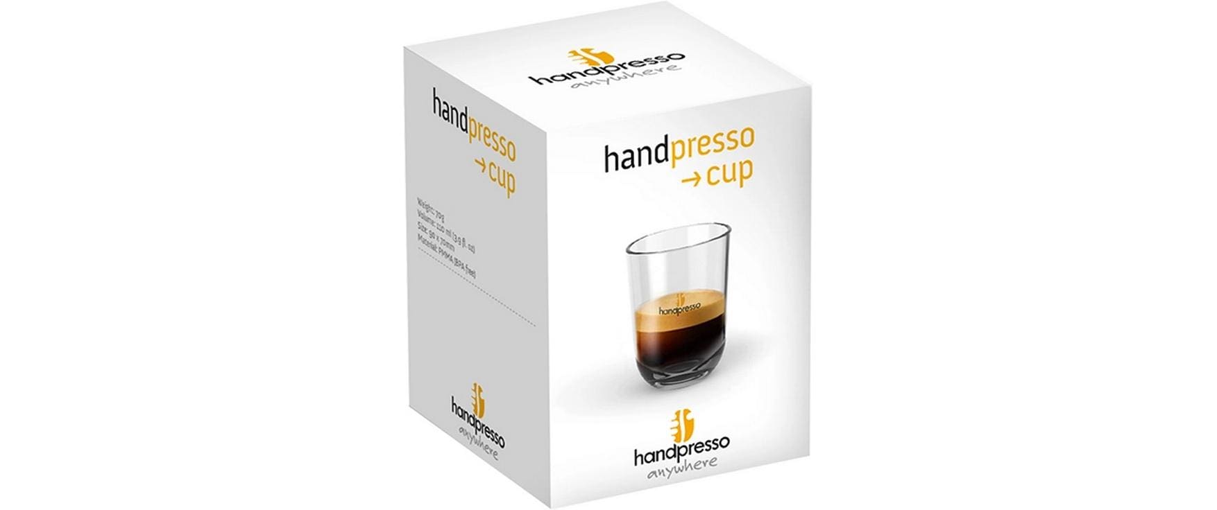 Handpresso Kaffeetasse – 110 ml, Glas, Transparent, bruchfest