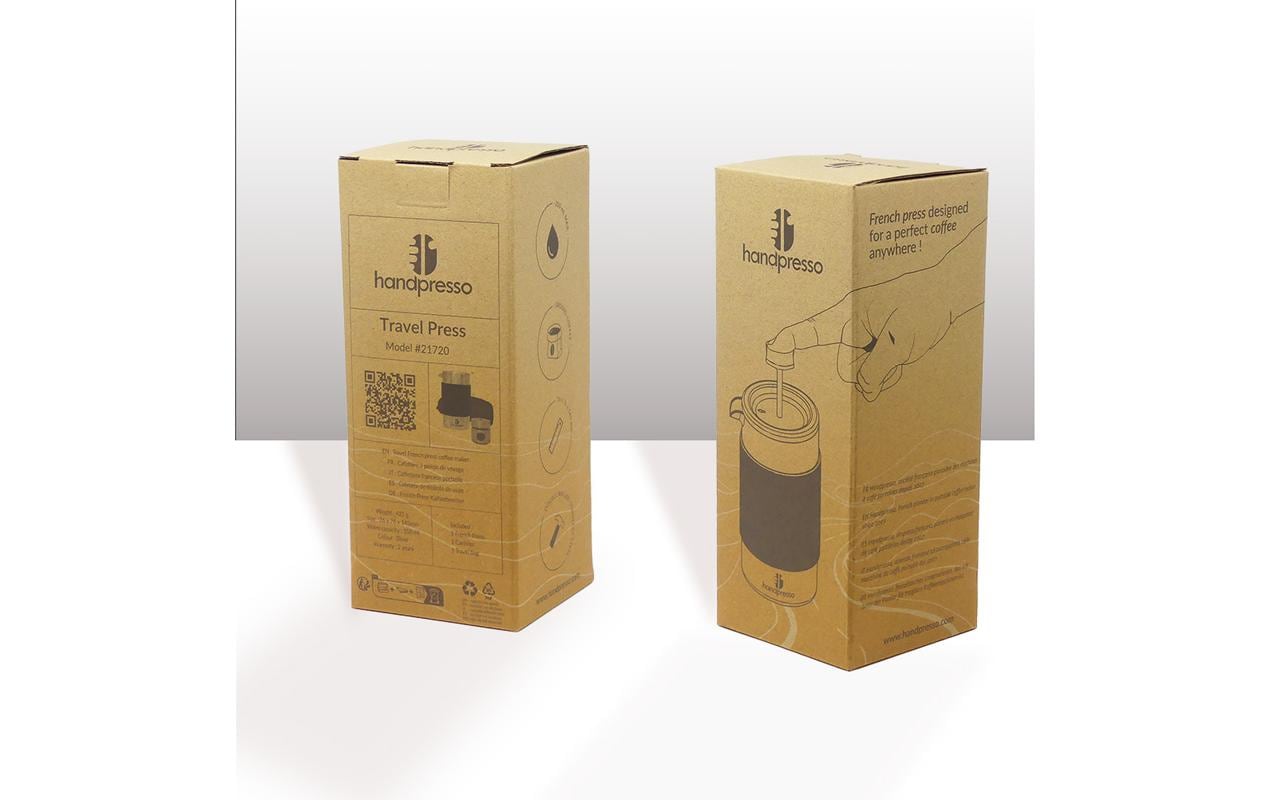 Handpresso Travel Press 21720 French Press / Kaffeebereiter – 0,4 l, Edelstahl, 8 × 15 × 8 cm