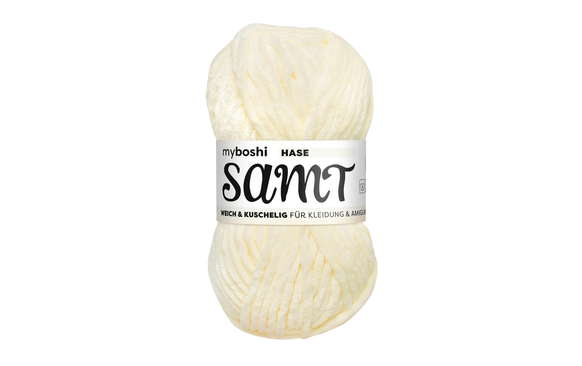 myBoshi Chenille Samt Wolle Weiss – 100 g, 100 m, Nadel 5 mm, 100% Polyester, 1 Stk.