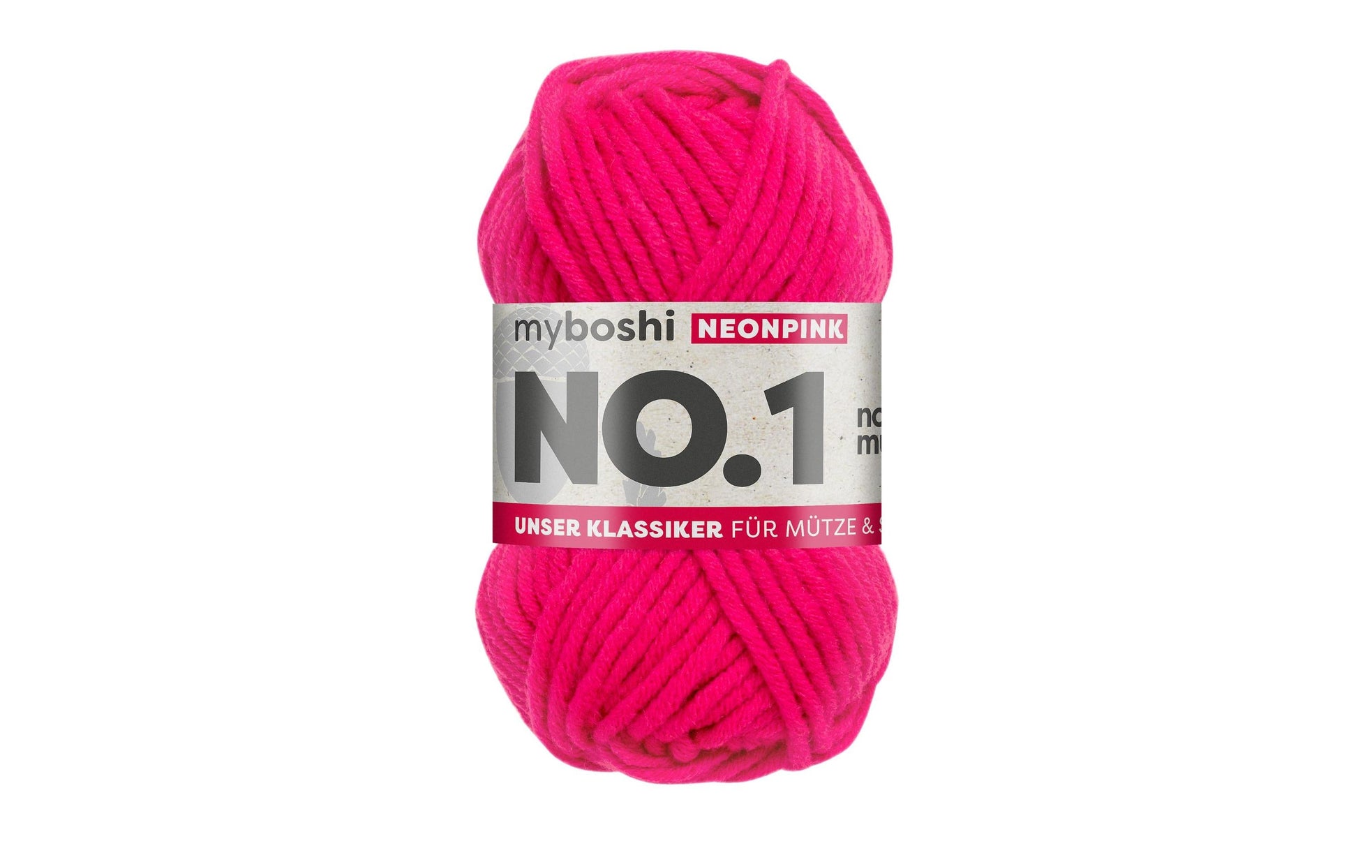myBoshi Nr.1 Wolle Neonpink – 50 g, 55 m, Nadel 6 mm, 70% Polyacryl/30% Schurwolle, 1 Stk.