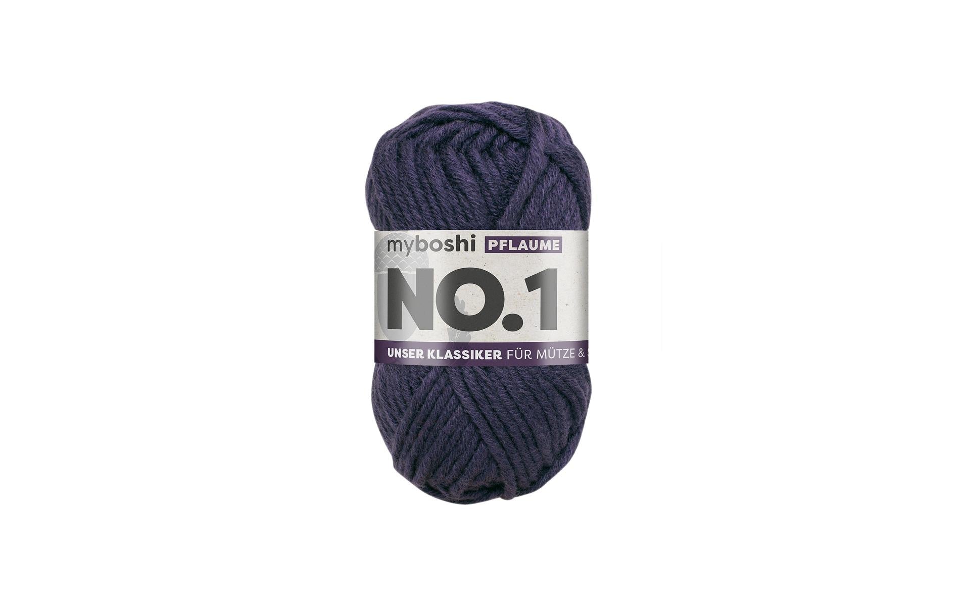 myBoshi Nr. 1 Wolle Dunkelviolett – 50 g, 55 m, 70% Polyacryl/30% Merinowolle, Nadel 6 mm, 1 Stk.