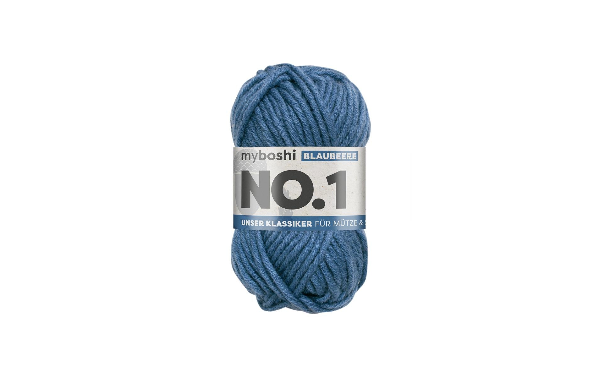 myBoshi Nr. 1 Wolle Preussischblau – 50 g, 55 m, 70% Polyacryl/30% Merinowolle, Nadel 6 mm, 1 Stk.