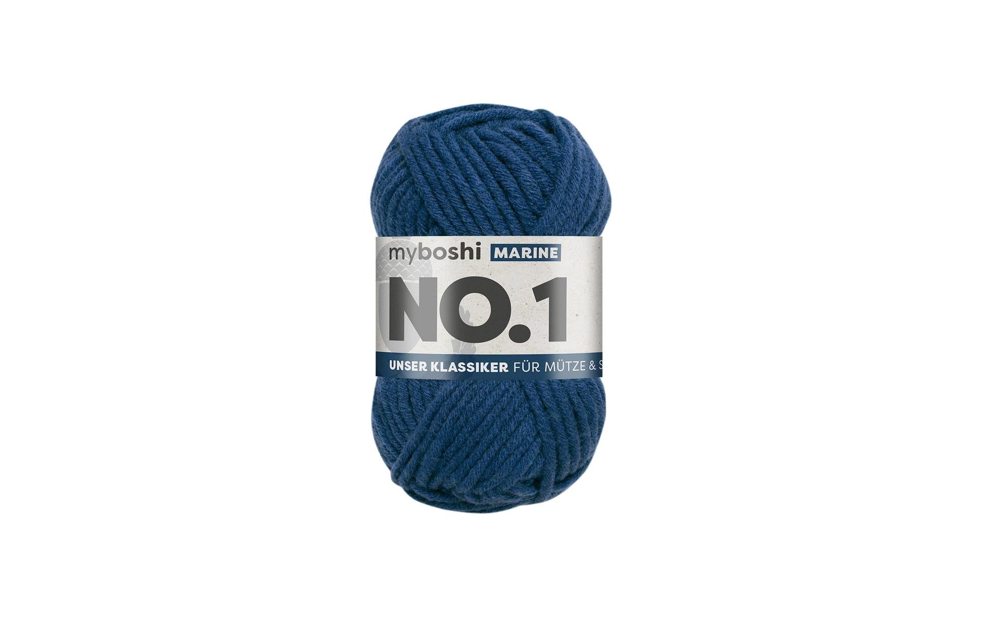 myBoshi Nr.1 Wolle Marineblau – 50 g, 55 m, Nadel 7 mm, 70% Polyacryl/30% Merinowolle, 1 Stk.