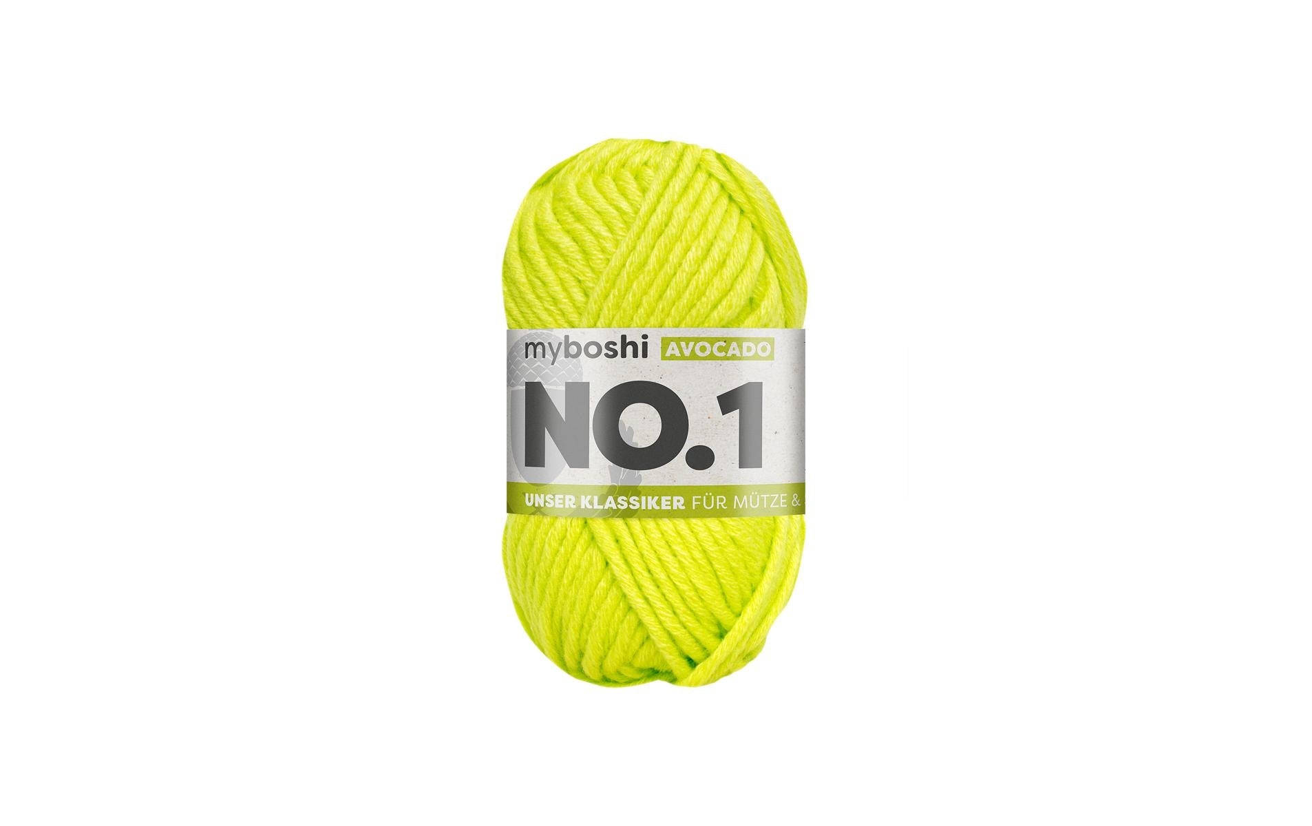 myBoshi Nr. 1 Wolle Lichtgelb – 50 g, 55 m, Nadel 6 mm, 70% Polyacryl/30% Merino