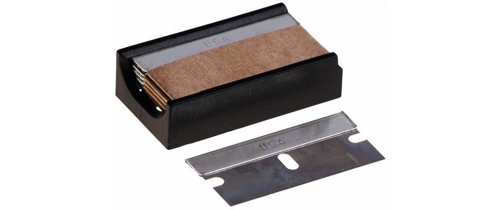 Edi Baur – Ersatzklingen 40 mm, Edelstahl, Grau, 5 Stk., für Sicherheitsschaber gummiert