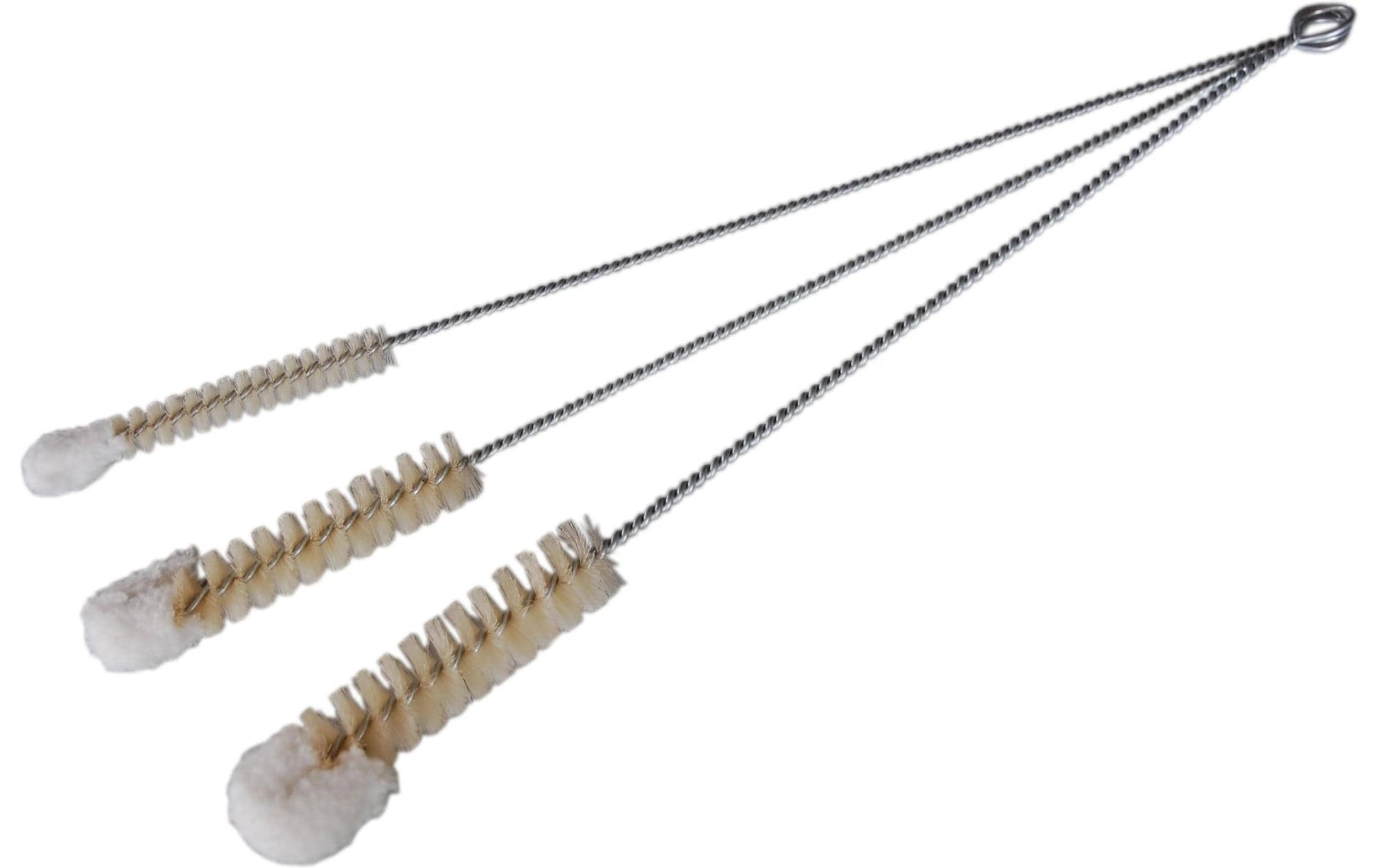 Edi Baur Hahnenputzer – 3-teilig, Ø 10/15/20 mm, 34 cm, Schweineborsten, Metall, natur