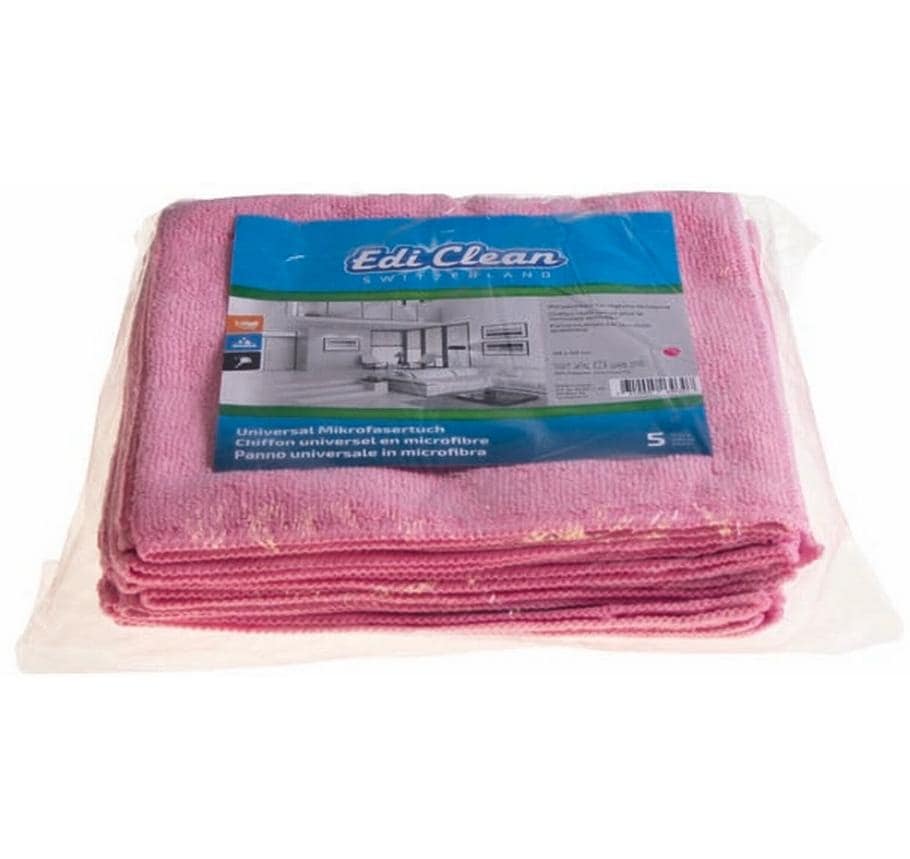 Edi Baur Mikrofasertuch – Rosa – 40 × 40 cm – Polyester – 5er-Set