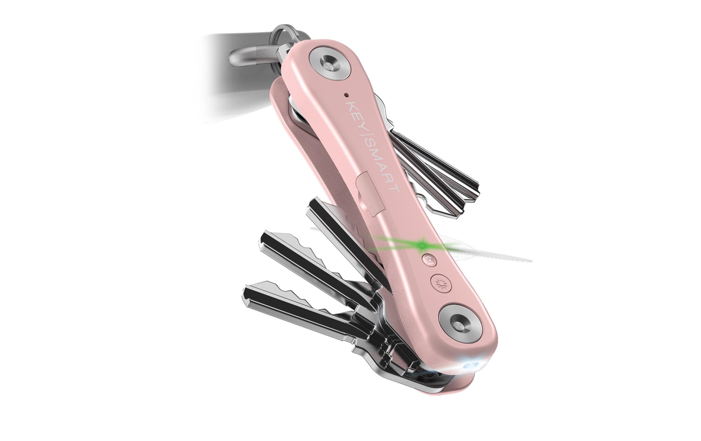 Keysmart AirTag-Schlüsselanhänger IPro für Apple Find My – bis zu 14 Schlüssel, Rosa