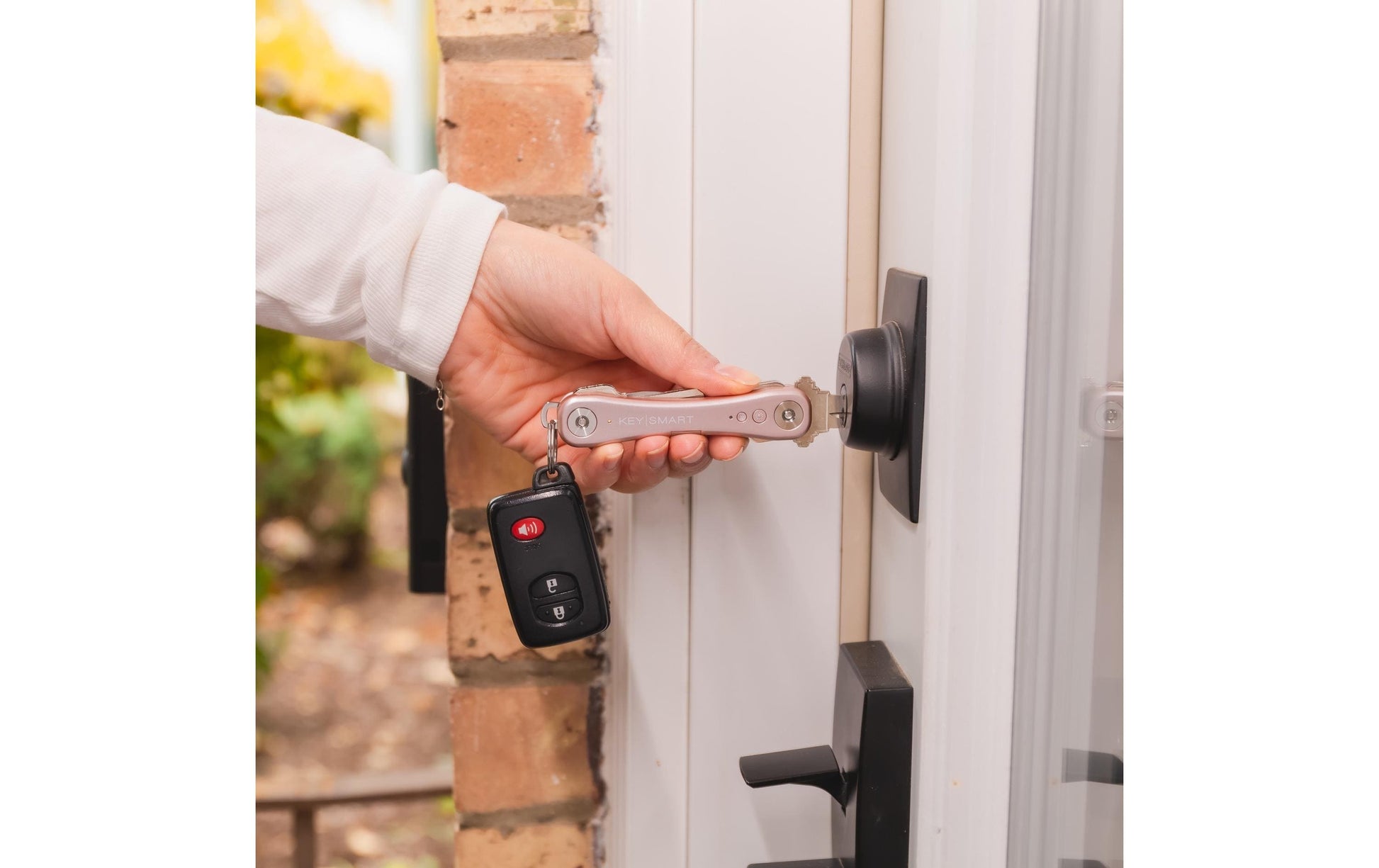 Keysmart AirTag-Schlüsselanhänger IPro für Apple Find My – bis zu 14 Schlüssel, Rosa