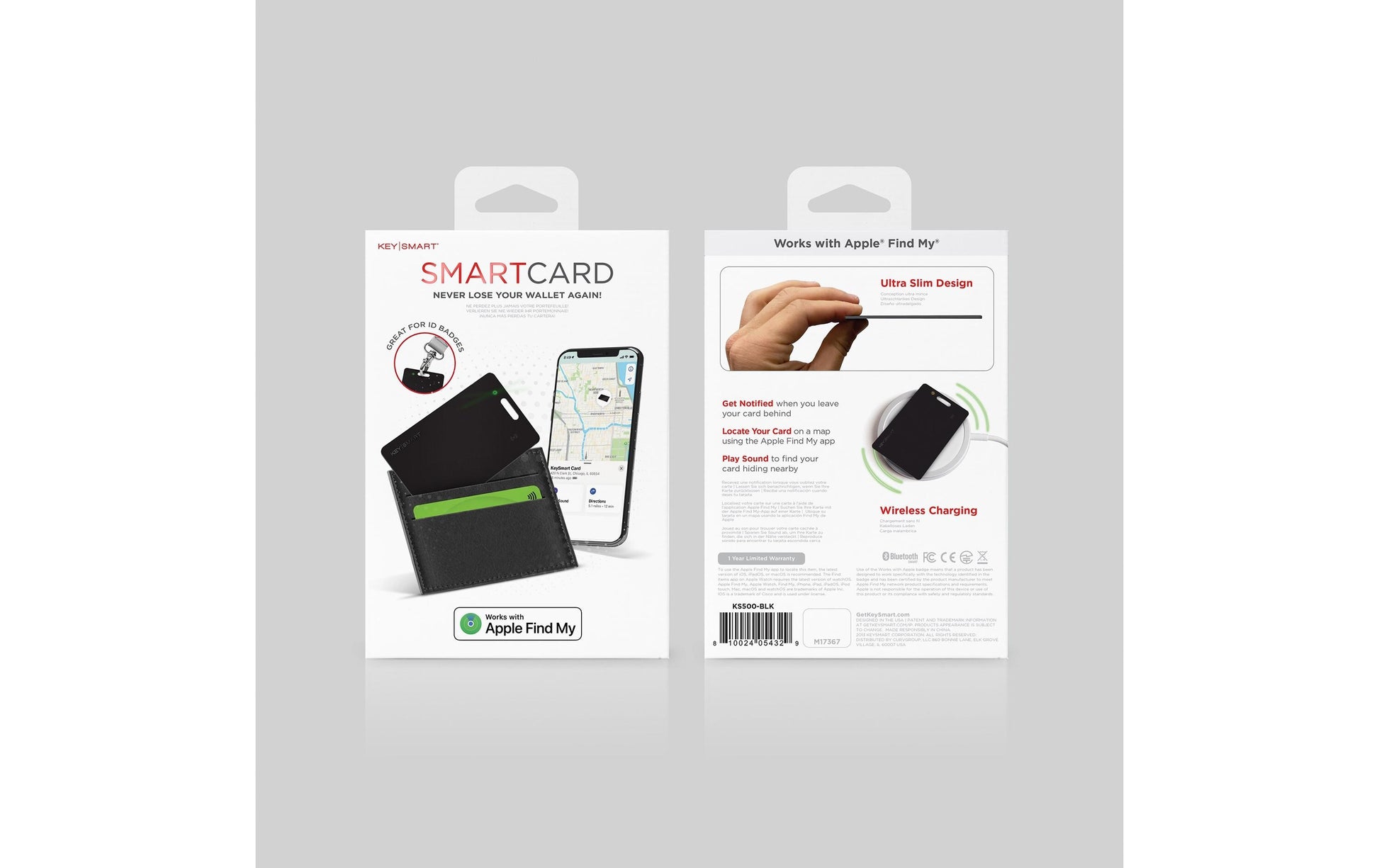 KeySmart SmartCard – Schwarz, für iPhone