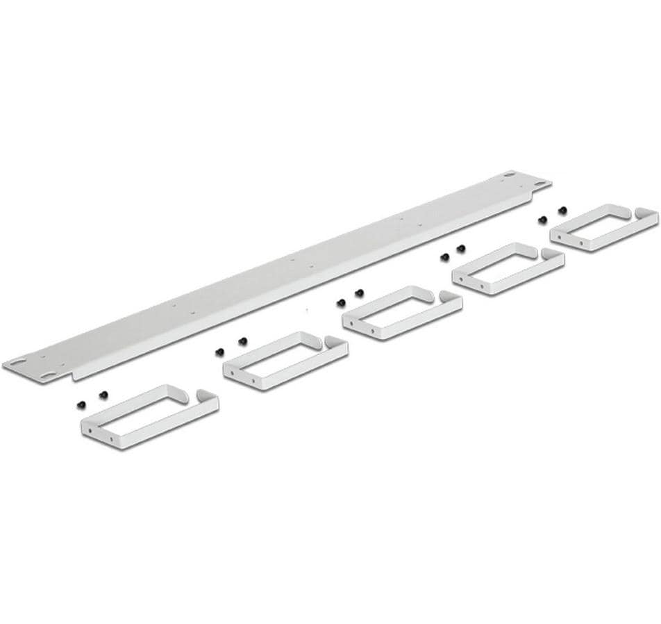 DeLOCK 42116 Kabelmanagementtafel – 19", 1U, Metall, 5× Bügel, Grau